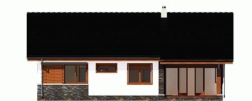 Rzut projektu Gąska II z garażem - Elewacja