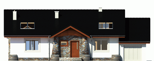 Rzut projektu Derkacz z garażem - Elewacja