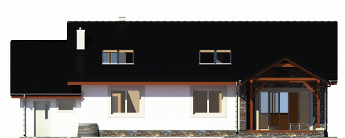 Rzut projektu Derkacz z garażem - Elewacja