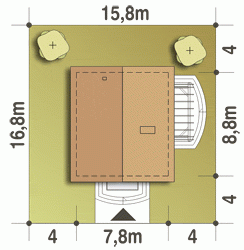 Rzut projektu Ala III - Usytuowanie na działce