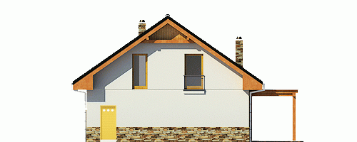 Rzut projektu Jarząbek z garażem - Elewacja