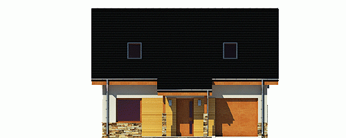 Rzut projektu Jarząbek II z garażem - Elewacja