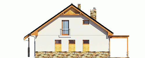 Rzut projektu Jarząbek II z garażem - Elewacja