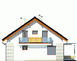 Rzut projektu Nowinka z garażem - Elewacja