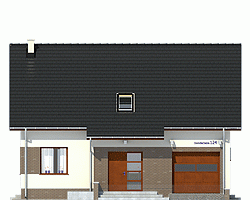 Rzut projektu Emma z garażem - Elewacja