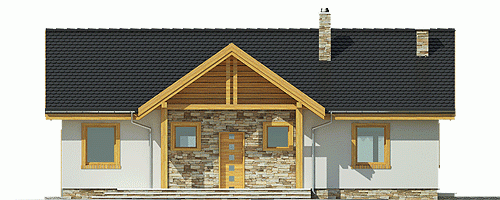 Rzut projektu Modraszka - Elewacja