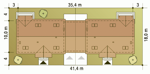 Rzut projektu Derkacz BL1 z garażem - Usytuowanie na działce