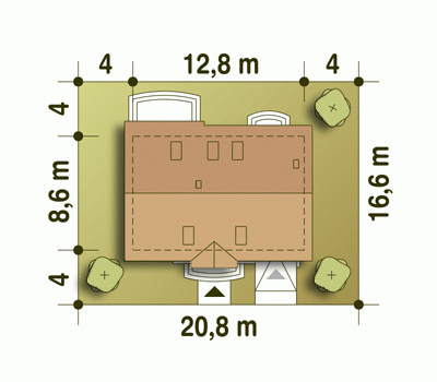 Rzut projektu Julia II z garażem - Usytuowanie na działce