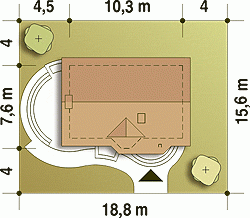 Rzut projektu Agatka styl - Usytuowanie na działce