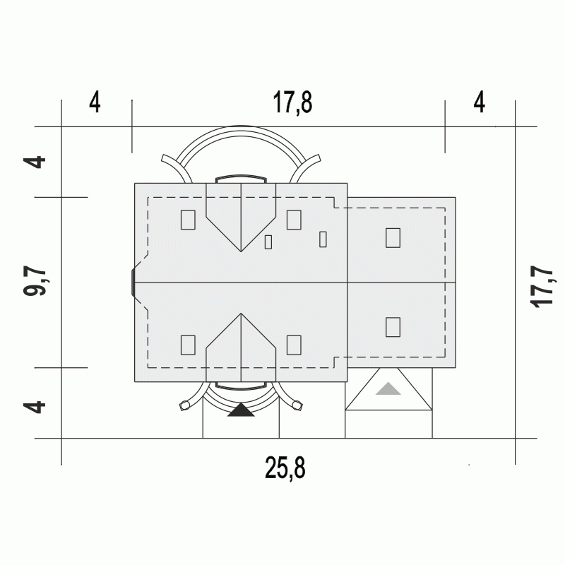 Rzut projektu Dom Dla Ciebie 1 A1 z garażem 2st. - Usytuowanie na działce
