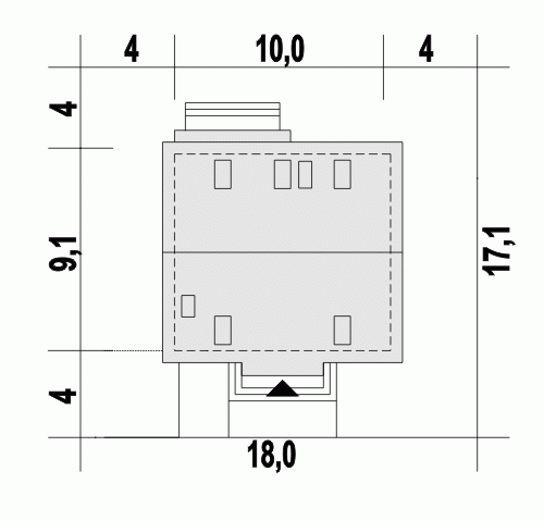 Rzut projektu Lerka B - Usytuowanie na działce