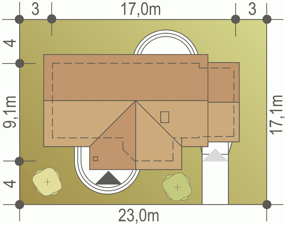Rzut projektu Skowronek styl z garażem - Usytuowanie na działce