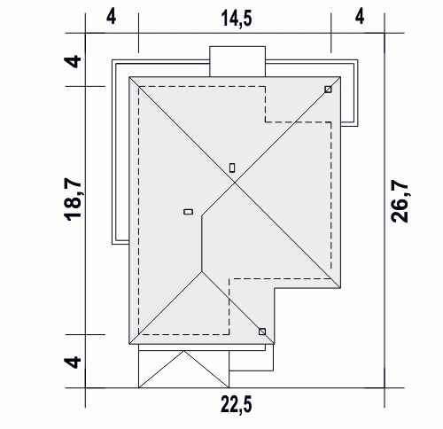 Rzut projektu Pogodna II z garażem 2st. - Usytuowanie na działce