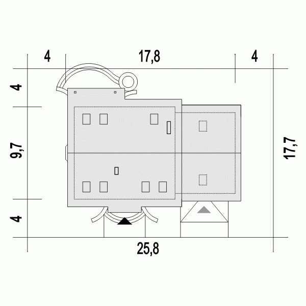 Rzut projektu Dom Dla Ciebie 2 A1 z garażem 2st. - Usytuowanie na działce