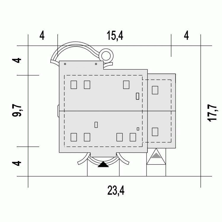 Rzut projektu Dom Dla Ciebie 2 w2 z garażem - Usytuowanie na działce