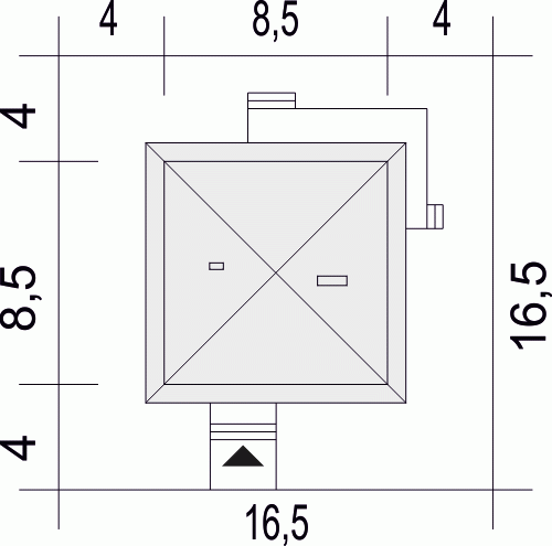 Rzut projektu Egon - Usytuowanie na działce