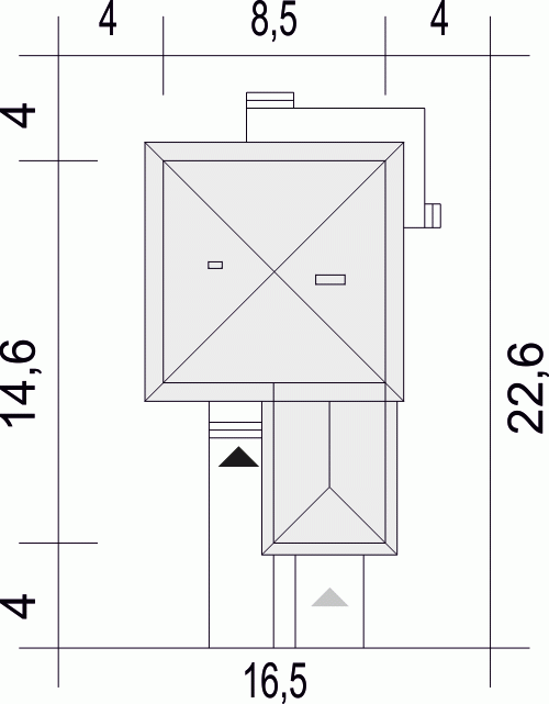 Rzut projektu Egon z garażem - Usytuowanie na działce