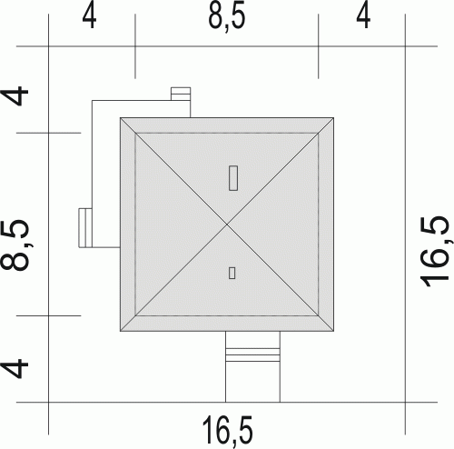 Rzut projektu Egon III - Usytuowanie na działce