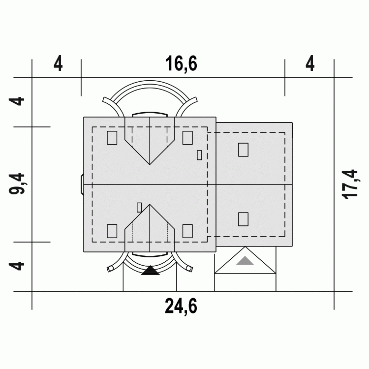 Rzut projektu Dom Dla Ciebie 5 A1 z garażem 2st. - Usytuowanie na działce