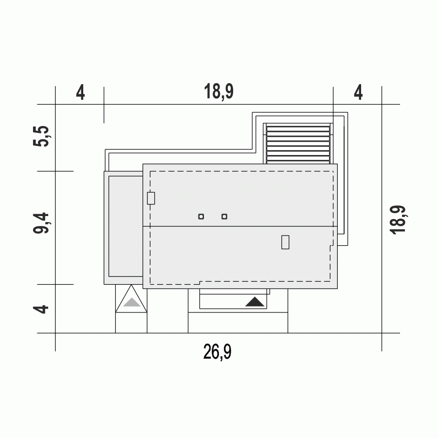Rzut projektu Kalikst z garażem - Usytuowanie na działce