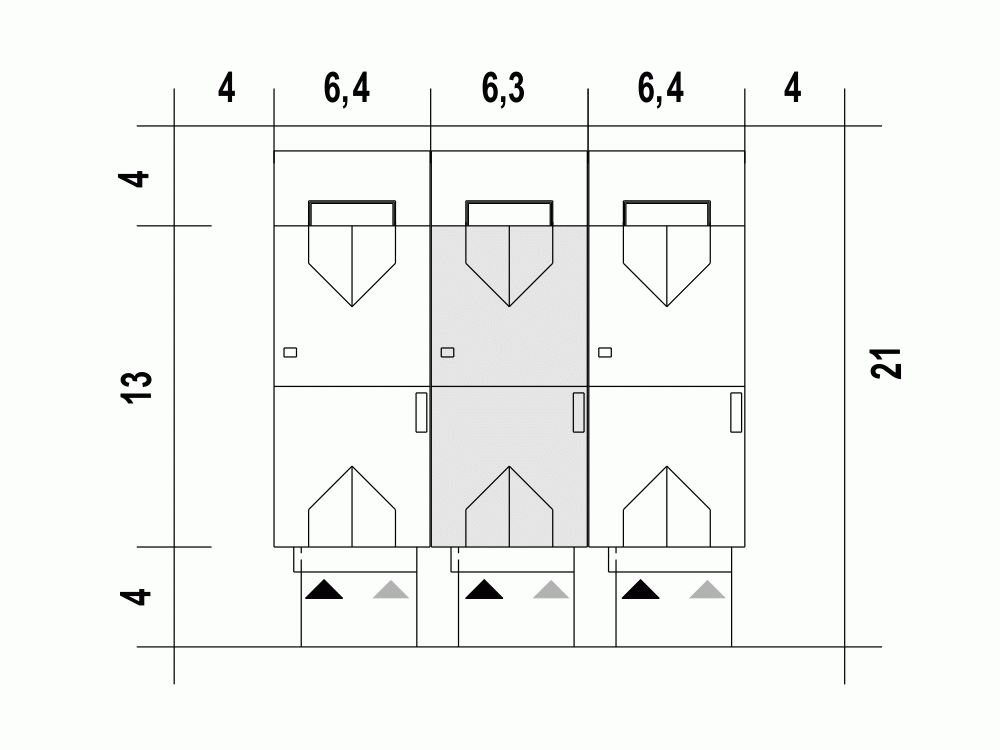 Rzut projektu Jukka z garażem - Usytuowanie na działce