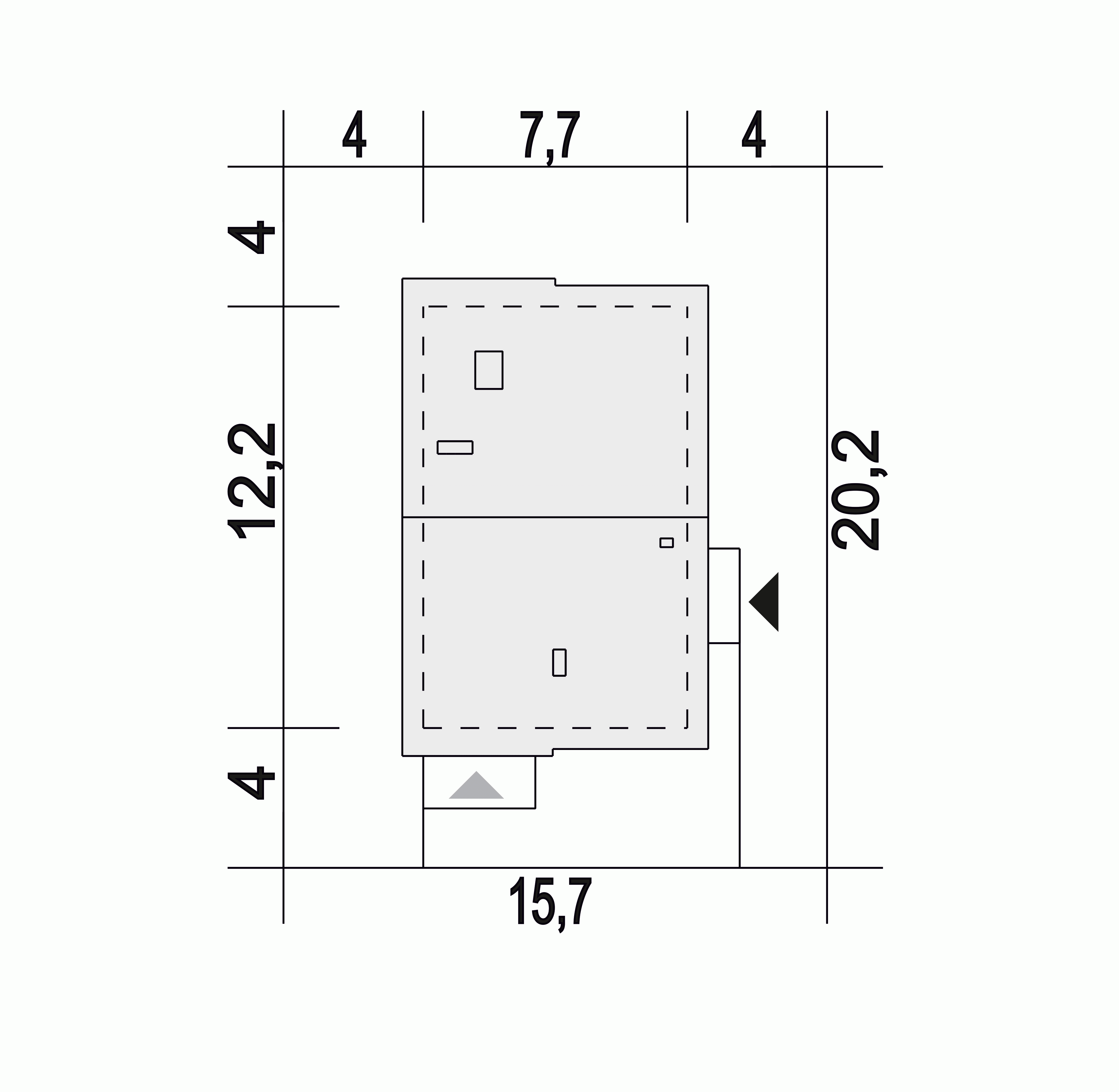 Rzut projektu Głuszec II z garażem - Usytuowanie na działce