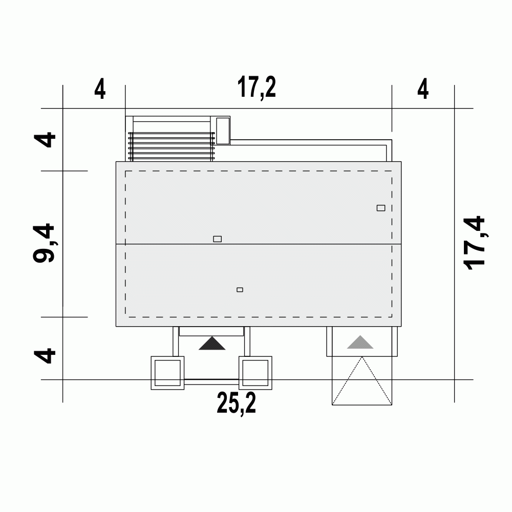 Rzut projektu Kaja II z garażem - Usytuowanie na działce