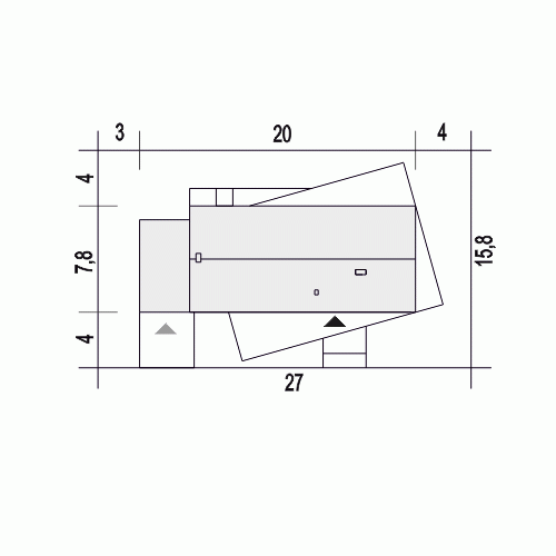 Rzut projektu Żurawinka z garażem - Usytuowanie na działce