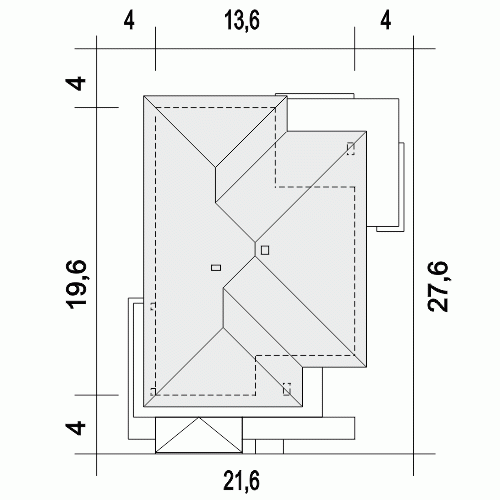 Rzut projektu Bursztyn II z garażem 2st. - Usytuowanie na działce