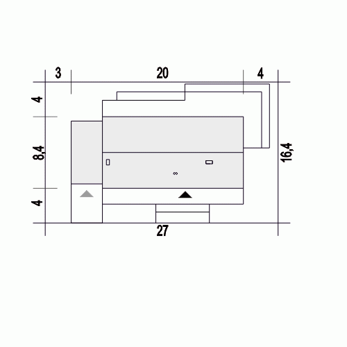 Rzut projektu Żurawinka II z garażem - Usytuowanie na działce