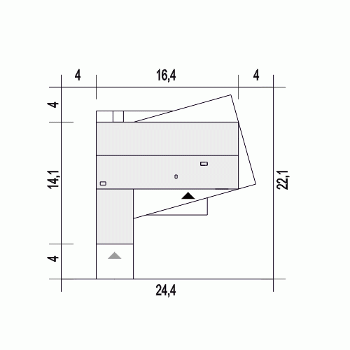 Rzut projektu Żurawinka A1 z garażem - Usytuowanie na działce
