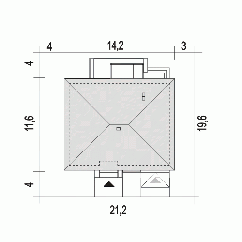 Rzut projektu Opal z garażem - Usytuowanie na działce