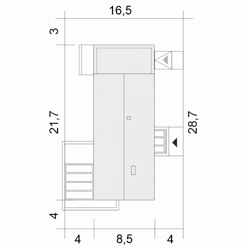 Rzut projektu Flora A z garażem - Usytuowanie na działce