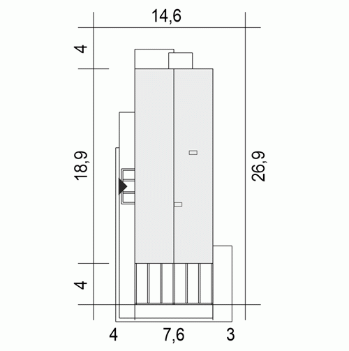 Rzut projektu Natan II - Usytuowanie na działce