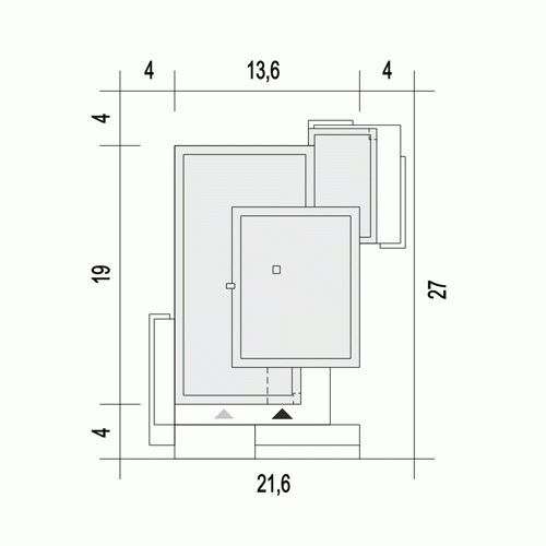Rzut projektu Bursztyn III z garażem 2st. - Usytuowanie na działce