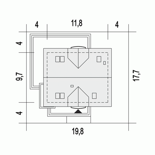 Rzut projektu Dom Dla Ciebie 10 B - Usytuowanie na działce