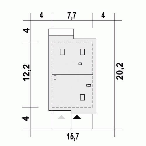 Rzut projektu Głuszec III z garażem - Usytuowanie na działce