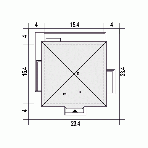 Rzut projektu Czarnuszka - Usytuowanie na działce