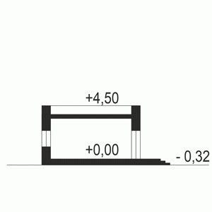Rzut projektu Bursztyn III A1 z garażem 2st. - Przekrój