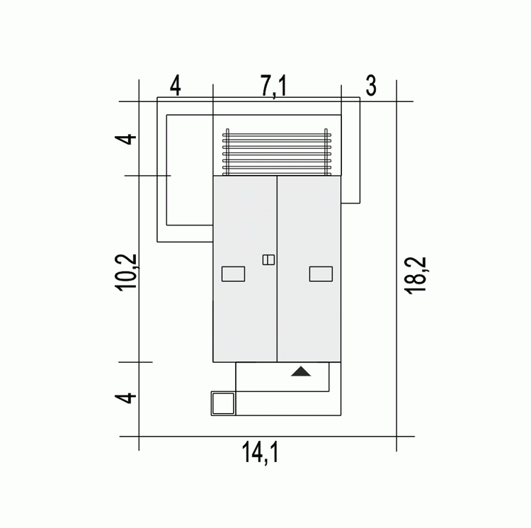 Rzut projektu Iggi - Usytuowanie na działce
