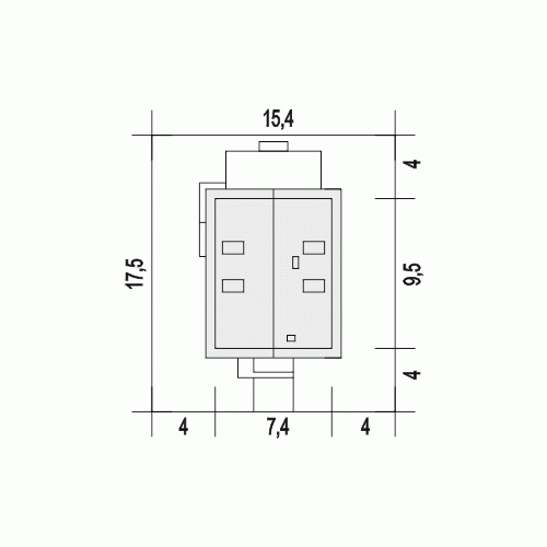 Rzut projektu Kiwi II - Usytuowanie na działce