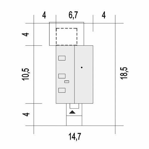 Rzut projektu Ada - Usytuowanie na działce