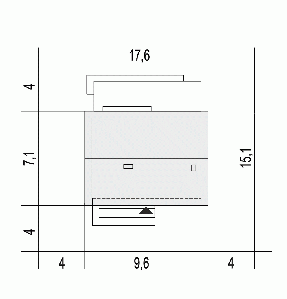 Rzut projektu Borówka - Usytuowanie na działce