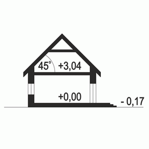Rzut projektu Wygodny B - Przekrój