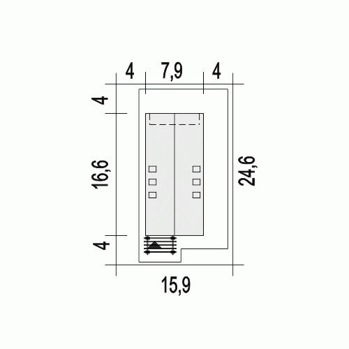Rzut projektu Wygodny B - Usytuowanie na działce