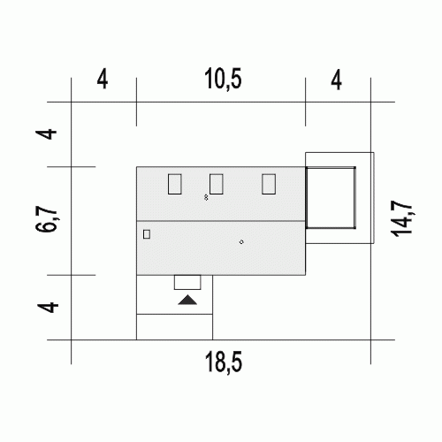 Rzut projektu Ada II - Usytuowanie na działce