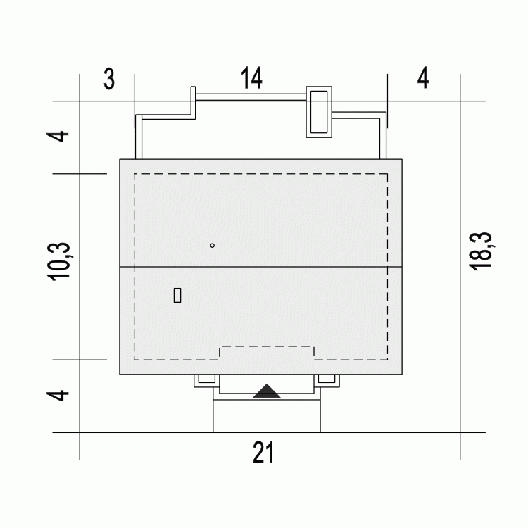 Rzut projektu Bratek IV - Usytuowanie na działce