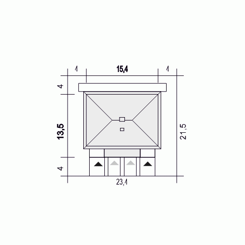 Rzut projektu Zyta II z garażem - Usytuowanie na działce