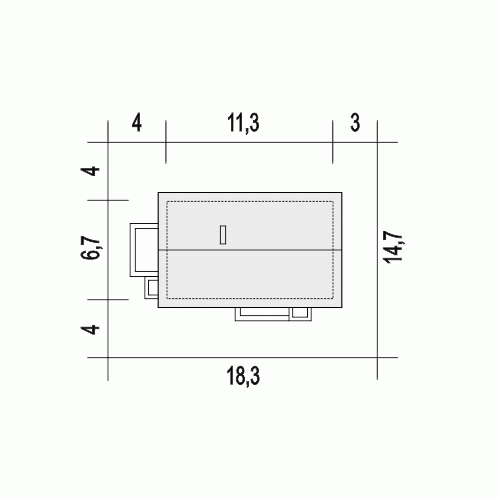 Rzut projektu Nika - Usytuowanie na działce