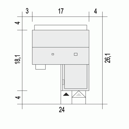 Rzut projektu Hyzop II z garażem - Usytuowanie na działce